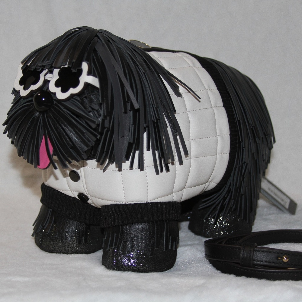 Kate Spade Shaggy Fringed Dog Crossbody Bag Novelty Purse